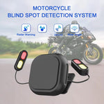 Sistema radar di rilevamento dell'angolo cieco per motociclette a 24 GHz con portata di 30 metri e assistenza al cambio di corsia per una guida sicura.