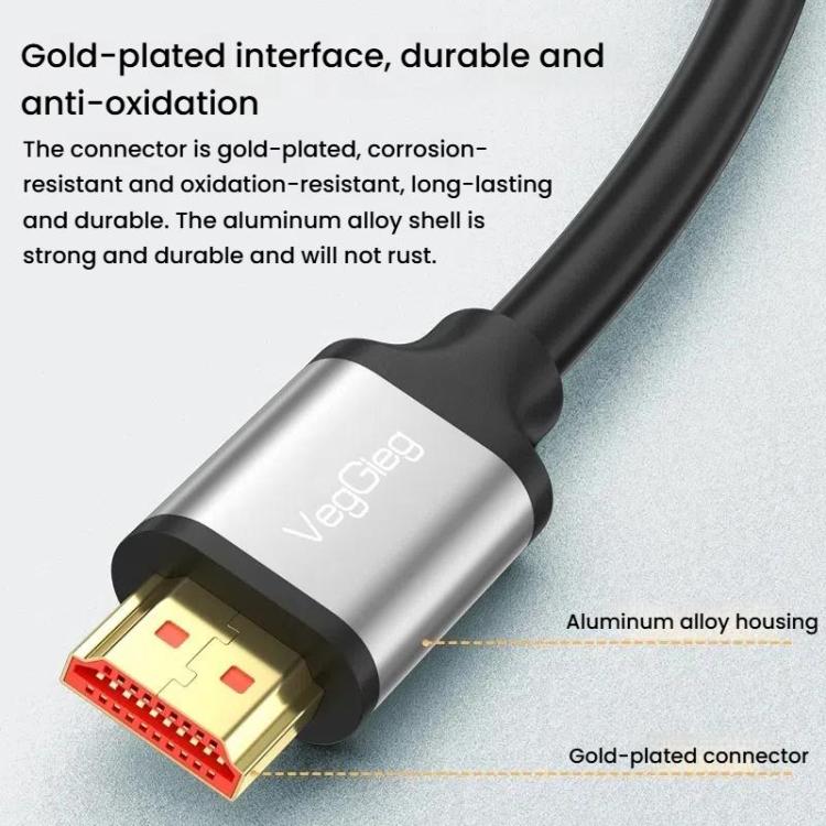 VegGieg V-H301 HDMI 2.0 HD Cable 4K 60Hz TV Set-Top Box Computer Monitor Projection Video Cable, 1.5M, 2M, 3M, 5M, 10M, 15M, 20M