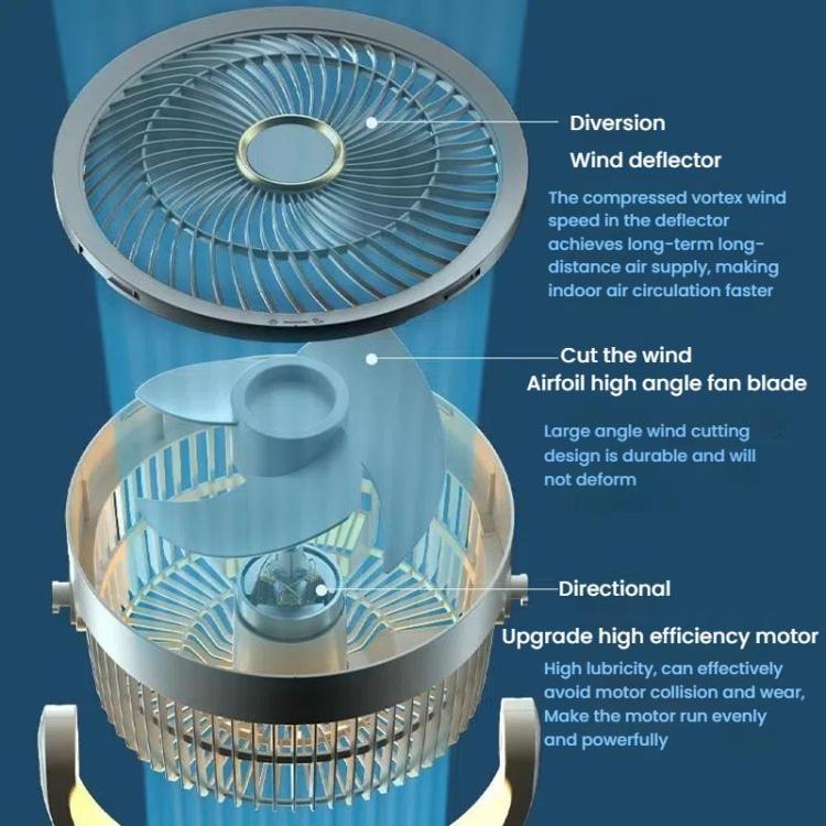 Ventilatore per la circolazione dell'aria, turbo, con convezione, ventilatore a piantana, telecomando, timer, ventilatore da pavimento, USB Plug, Rechargeable