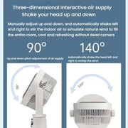 Ventilatore per la circolazione dell'aria, turbo, con convezione, ventilatore a piantana, telecomando, timer, ventilatore da pavimento, USB Plug, Rechargeable