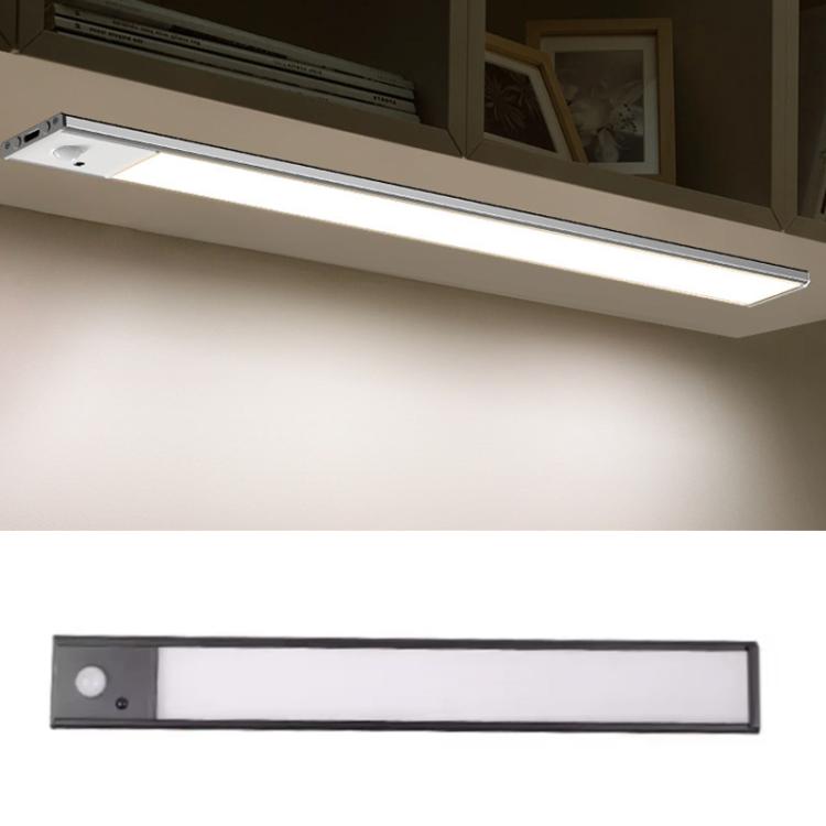 Barra luminosa ricaricabile con sensore di movimento, ideale per armadi e guardaroba, con telecomando., 20cm Silver, 40cm Silver, 60cm Silver, 80cm Silver, 20cm Black, 40cm Black, 60cm Black, 80cm Black