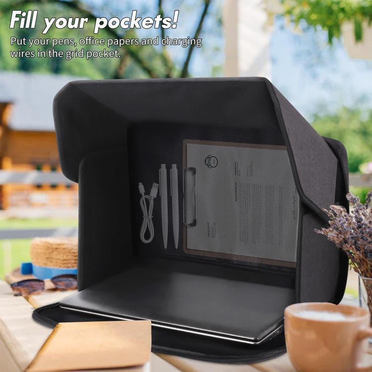 16-Inch Laptop Bag Sun Shade Foldable Anti-Glare Privacy Screen Cover for Outdoor Use