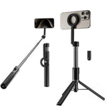 TELESIN Asta per selfie magnetica da 1,3 m, treppiede e supporto per telefono per vlog e live streaming all'aperto con telecomando Bluetooth.