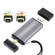 10Gbps USB3.1 Gen2 NVMe Hard Drive Enclosure With Direct Plug USB + Type-C Dual Interface, M.2 NVMe, 2230/2242 NVMe, NVMe / SATA M.2