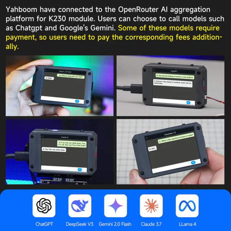 Modulo Visione Yahboom K230 con Touchscreen 2.4" e PTZ