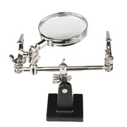 Lente d'ingrandimento da 60 mm con morsetto ausiliario, saldatore per riparazione di circuiti stampati, lente d'ingrandimento da tavolo, 5X With Auxiliary Clamp