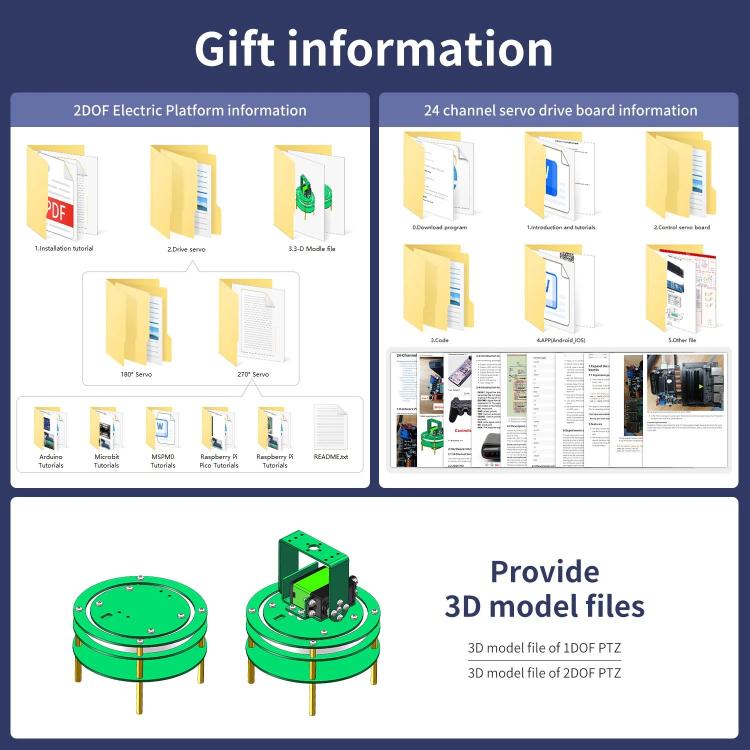 Piattaforma elettrica per robot auto, Yahboom 1DOF  Green, Yahboom 1DOF With Servo Green, Yahboom 2DOF Green, Yahboom 2DOF With Servo Green, Yahboom 1DOF Black, Yahboom 1DOF With Servo  Black, Yahboom 2DOF  Black, Yahboom 2DOF With Servo Black