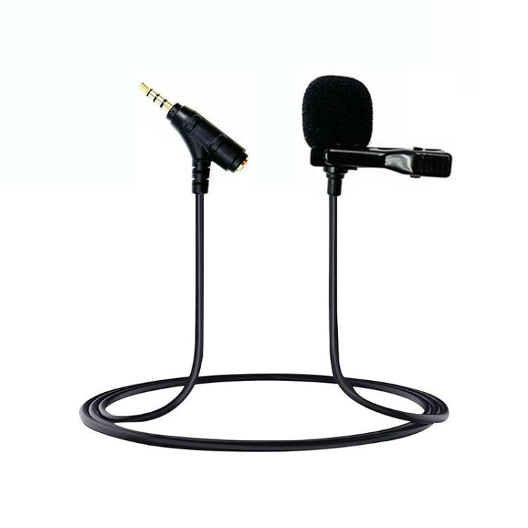 Microfono lavalier TRRS 3,5 mm con clip e jack cuffie