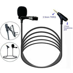 Microfono lavalier TRRS 3,5 mm con clip e jack cuffie