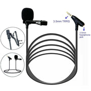 Microfono lavalier TRRS 3,5 mm con clip e jack cuffie
