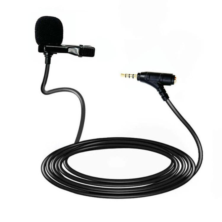 Microfono lavalier TRRS 3,5 mm con clip e jack cuffie