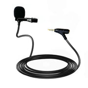 Microfono lavalier TRRS 3,5 mm con clip e jack cuffie