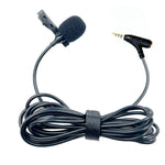Microfono lavalier TRRS 3,5 mm con clip e jack cuffie