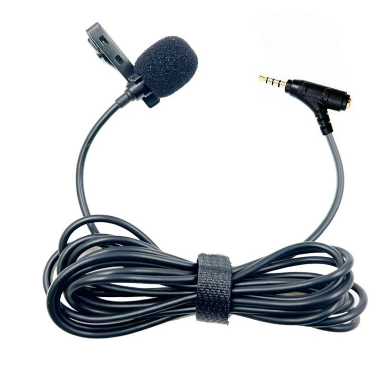 Microfono lavalier TRRS 3,5 mm con clip e jack cuffie