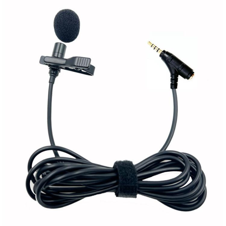 Microfono lavalier TRRS 3,5 mm con clip e jack cuffie