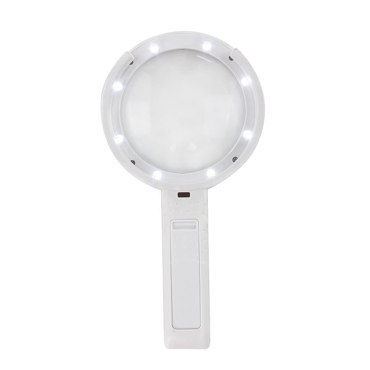 90mm 10X Foldable Handheld Magnifying Glass With 8 LED Lights, 10X Handheld With 8 LED