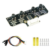 Modulo sensore di tracciamento a infrarossi a 4 canali Yahboom per robot intelligenti per auto, Module, Module+ 6Pin Cable, With 6Pin Cable+16mm Copper Column, With 6Pin Cable+23mm Copper Column, Module+DuPont Cable, With DuPont Cable+16mm Copper Colum...