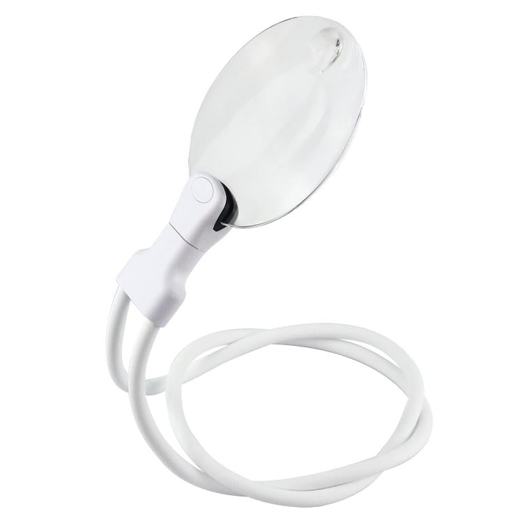 5/10X Desktop Neck-Hanging Dual-Use Reading Magnifier HD Foldable Magnifier For Elderly People Reading, 5/10X Hanging (White)
