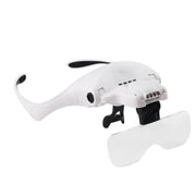 USB Charging LED Light Touch Switch Mechanical Repair Head Mounted Magnifier, 9892TSC1