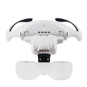 USB Charging LED Light Touch Switch Mechanical Repair Head Mounted Magnifier, 9892TSC1