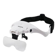USB Charging LED Light Touch Switch Mechanical Repair Head Mounted Magnifier, 9892TSC1