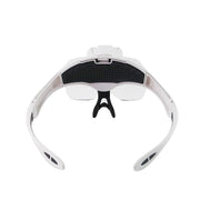 USB Charging LED Light Touch Switch Mechanical Repair Head Mounted Magnifier, 9892TSC1