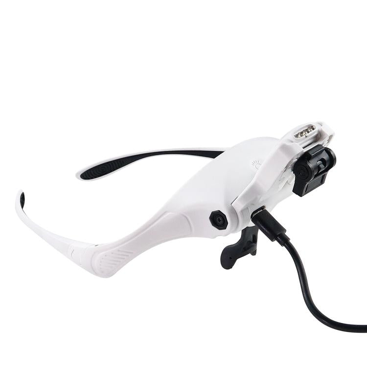 USB Charging LED Light Touch Switch Mechanical Repair Head Mounted Magnifier, 9892TSC1