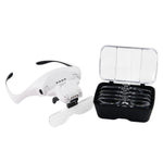 Lente d'ingrandimento da testa con luce LED e ricarica USB