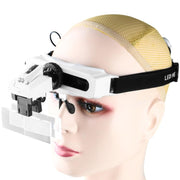 Head-mounted Magnifying Glass With LED Light 8 Different Magnification Lenses, 9892E1