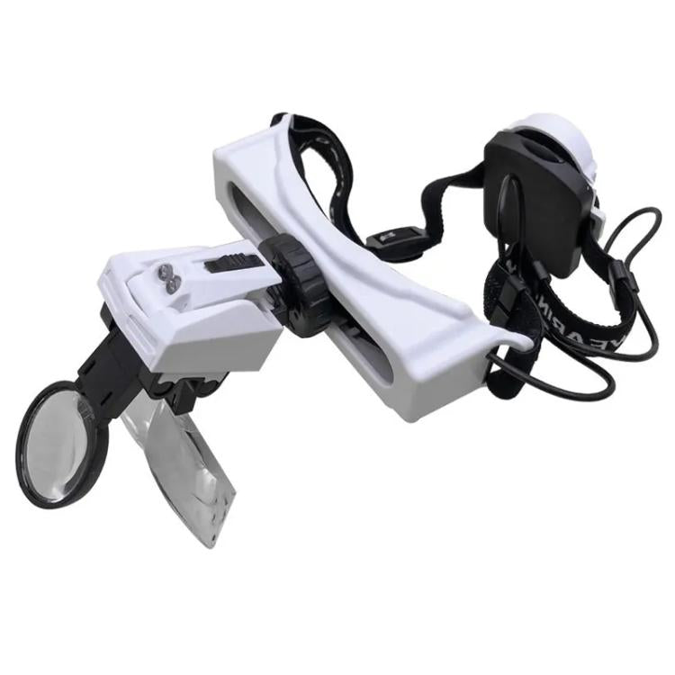 Lente d'ingrandimento da testa con LED e 8 lenti intercambiabili