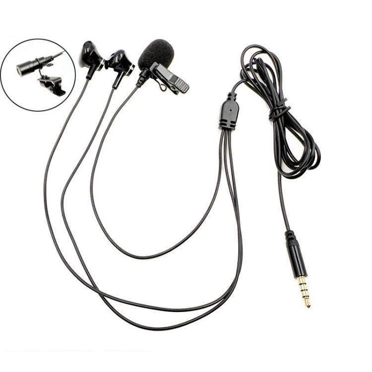 Microfono lavalier TRRS 3,5 mm con auricolare stereo