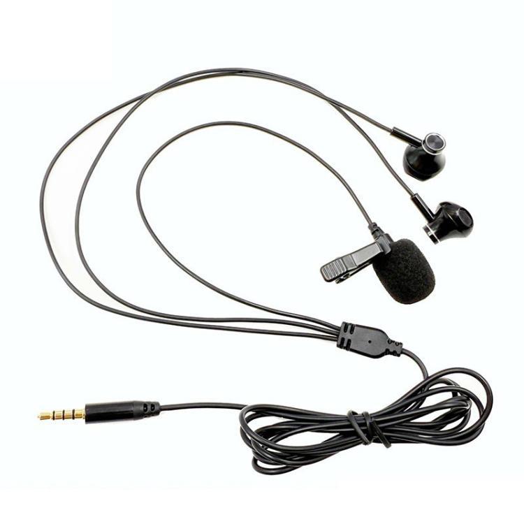 Microfono lavalier TRRS 3,5 mm con auricolare stereo