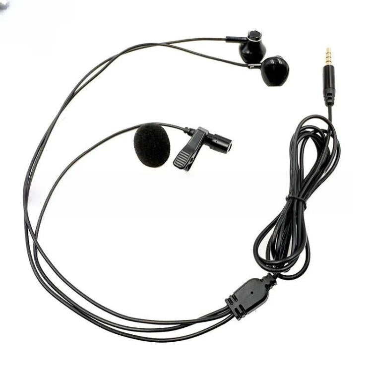 Microfono lavalier TRRS 3,5 mm con auricolare stereo