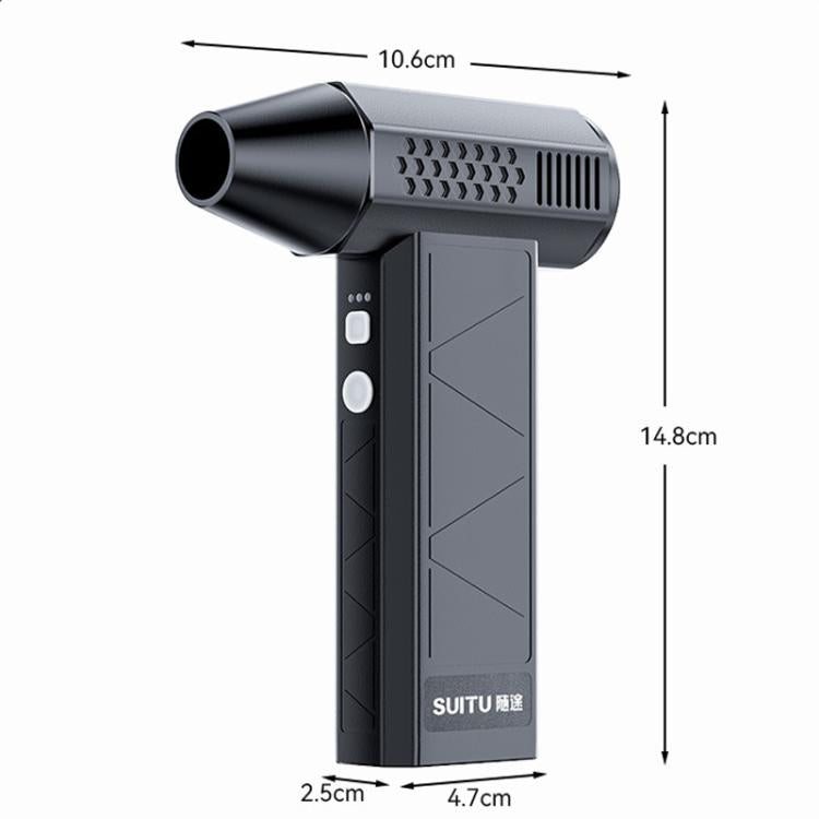 SUITU ST-8113 Ventilatore a turbina per esterni, soffiatore per polvere ad ioni di litio per uso domestico, asciugacapelli portatile, Blower Gray, Blower Black, Blower+Vacuum Cleaner Gray, Blower+Vacuum Cleaner Black