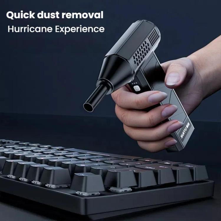 SUITU ST-8113 Ventilatore a turbina per esterni, soffiatore per polvere ad ioni di litio per uso domestico, asciugacapelli portatile, Blower Gray, Blower Black, Blower+Vacuum Cleaner Gray, Blower+Vacuum Cleaner Black