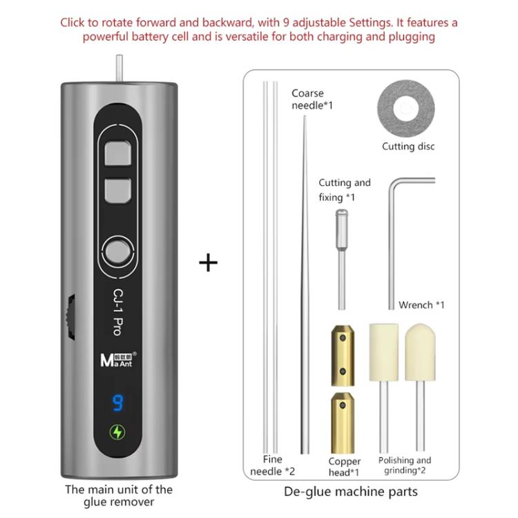 Rimuovi colla elettrico, macchina per tagliare e smerigliare, riparazione di telefoni, rimozione della colla dello schermo, bastoncino, CJ-1Pro
