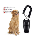 Clicker per addestramento cani 2 in 1 con fischietto e cinturino lungo per l'addestramento.