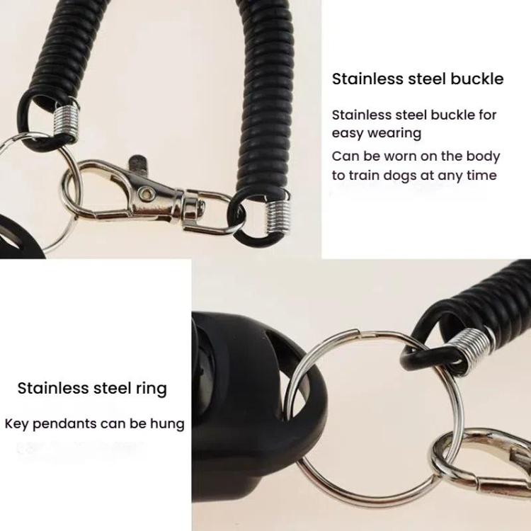 Clicker per addestramento cani 2 in 1 con fischietto e cinturino lungo per l'addestramento.