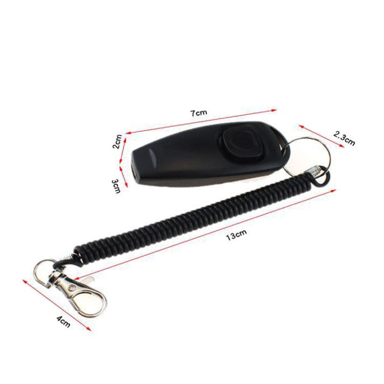 Clicker per addestramento cani 2 in 1 con fischietto e cinturino lungo per l'addestramento.