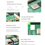 Raspberry Pi 4 Modello B con CPU quad-core 64 bit BCM2711B0