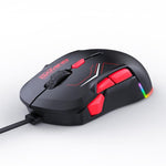MKESPN 12800 DPI Ambidextrous Wired Gaming Mouse - 10 Programmable Buttons, RGB Customization, Symmetrical Design