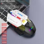 MKESPN Wired + 2.4G Dual Mode Gaming Mouse 10000 DPI Type-C Fast Charging RGB Light, Programmable Macros Mouse