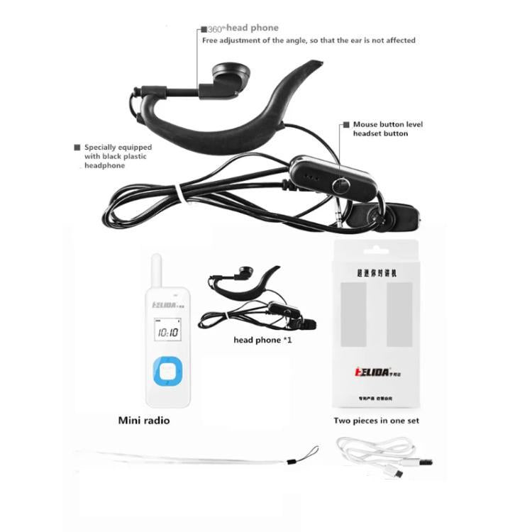 HELIDA T-M1 Mini Portable Rechargeable Two-Way Radio 22 Channels Compact Walkie Talkie, EU Plug White, EU Plug Black, US Plug White, US Plug Black