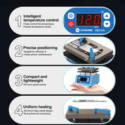 Mobile Phone Repair Non-Standard Motherboard Heating Table Supports Layered Bonding Tin Plating Degumming, EU Plug, LS2 MINI