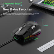 MKESPN X13 RGB Full Speed Wired Gaming Mouse 12400 DPI 10-Key Dual Scroll Wheel Swing Macro Programmable Mouse, X13