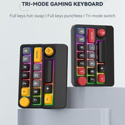 15-Key Wireless Tri-Mode Mechanical Gaming Keyboard Hot-Swappable, RGB Backlit, Macro Programmable, W909 Black Red, W909 White, W909 Black Yellow