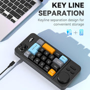 MKESPN  19-Key USB-C Wired Gaming Keyboard Macro Programmable Hot-Swappable Design with Control Knob & Joystick Scroll Wheel, K811  Black