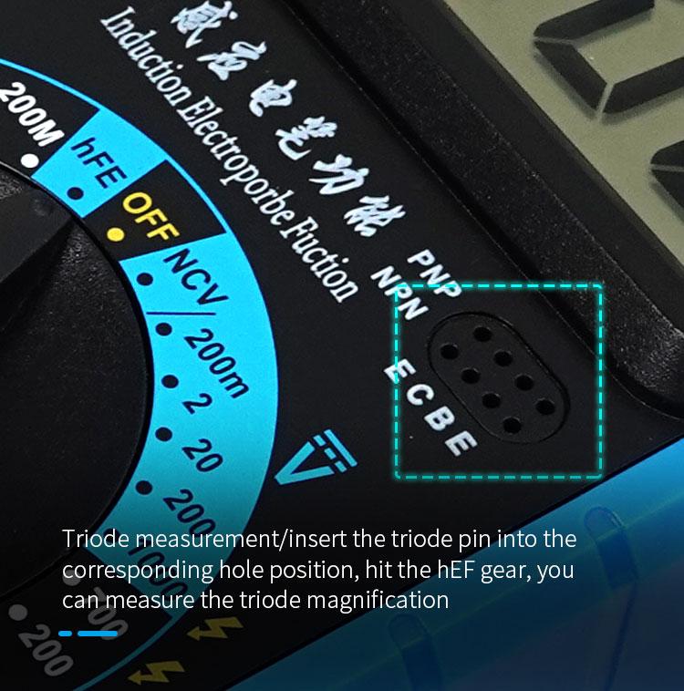 Multimetro digitale ad alta precisione per la misurazione di corrente e tensione, portatile, per elettricisti e per riparazioni, con protezione contro le ustioni., DT-9205E