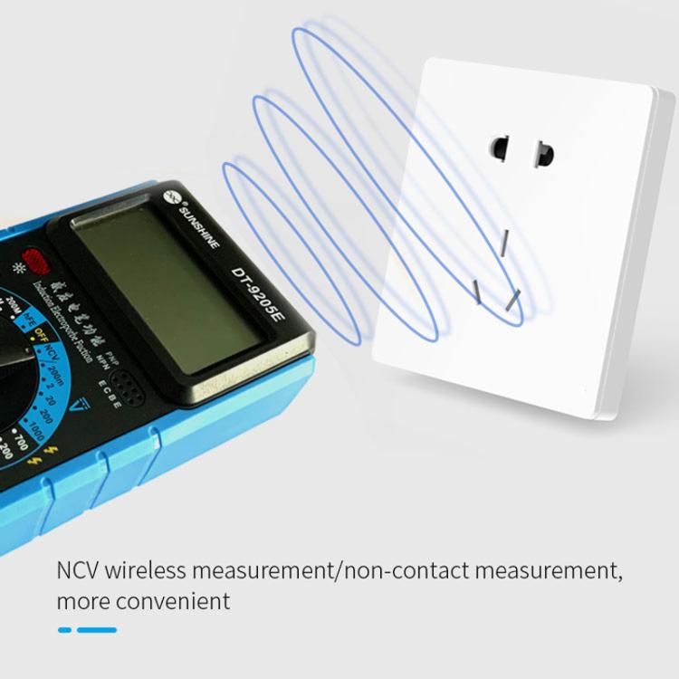 Multimetro digitale ad alta precisione per la misurazione di corrente e tensione, portatile, per elettricisti e per riparazioni, con protezione contro le ustioni., DT-9205E