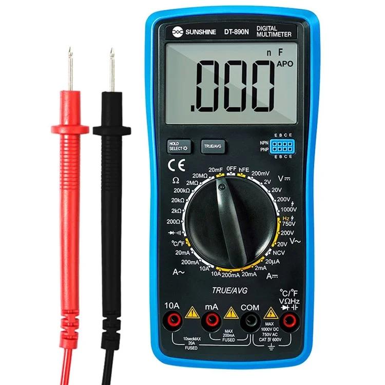 Multimetro digitale ad alta precisione, strumento di riparazione portatile con protezione contro le ustioni., DT-890N